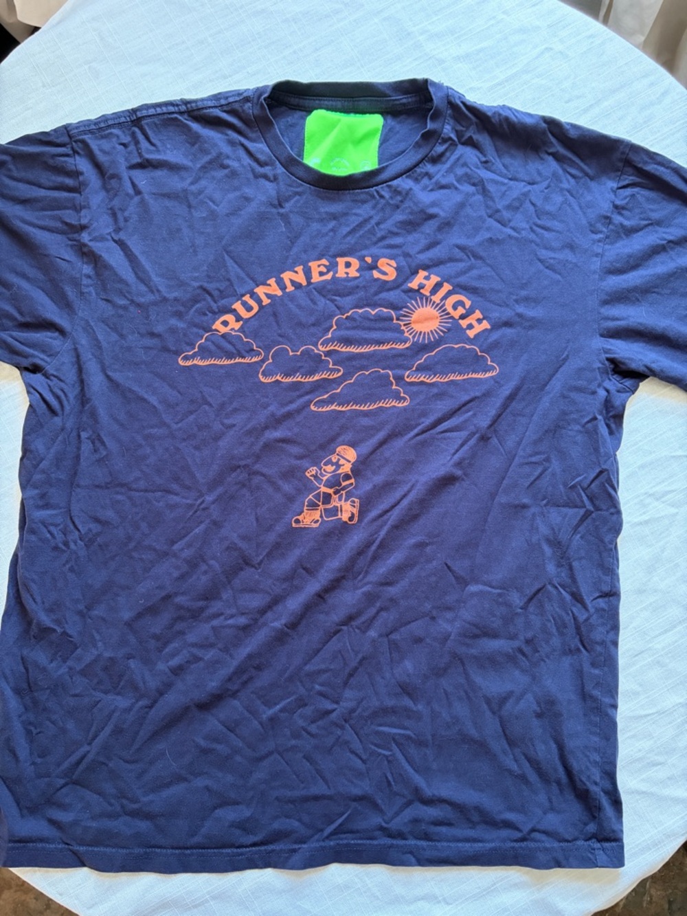 Mister Green Life Store Runner's High Tee — Navy / Size L